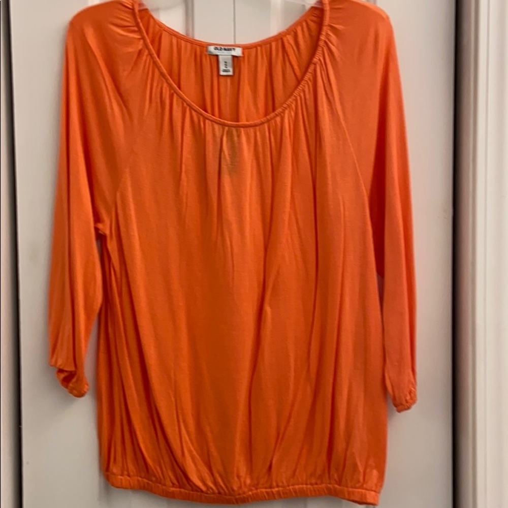Coral quarter sleeve old navy blouse